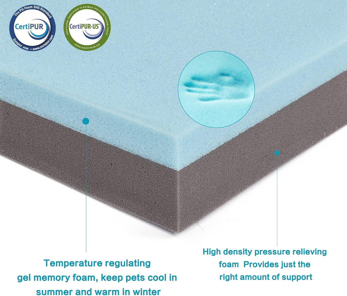 Orthopedic Memory Foam Dog Bed, Cooling Dog Beds for Extra Large Dogs -Waterproof Pet Bed for Crate with Removable Washable Cover, XL(41inch,90Lbs)