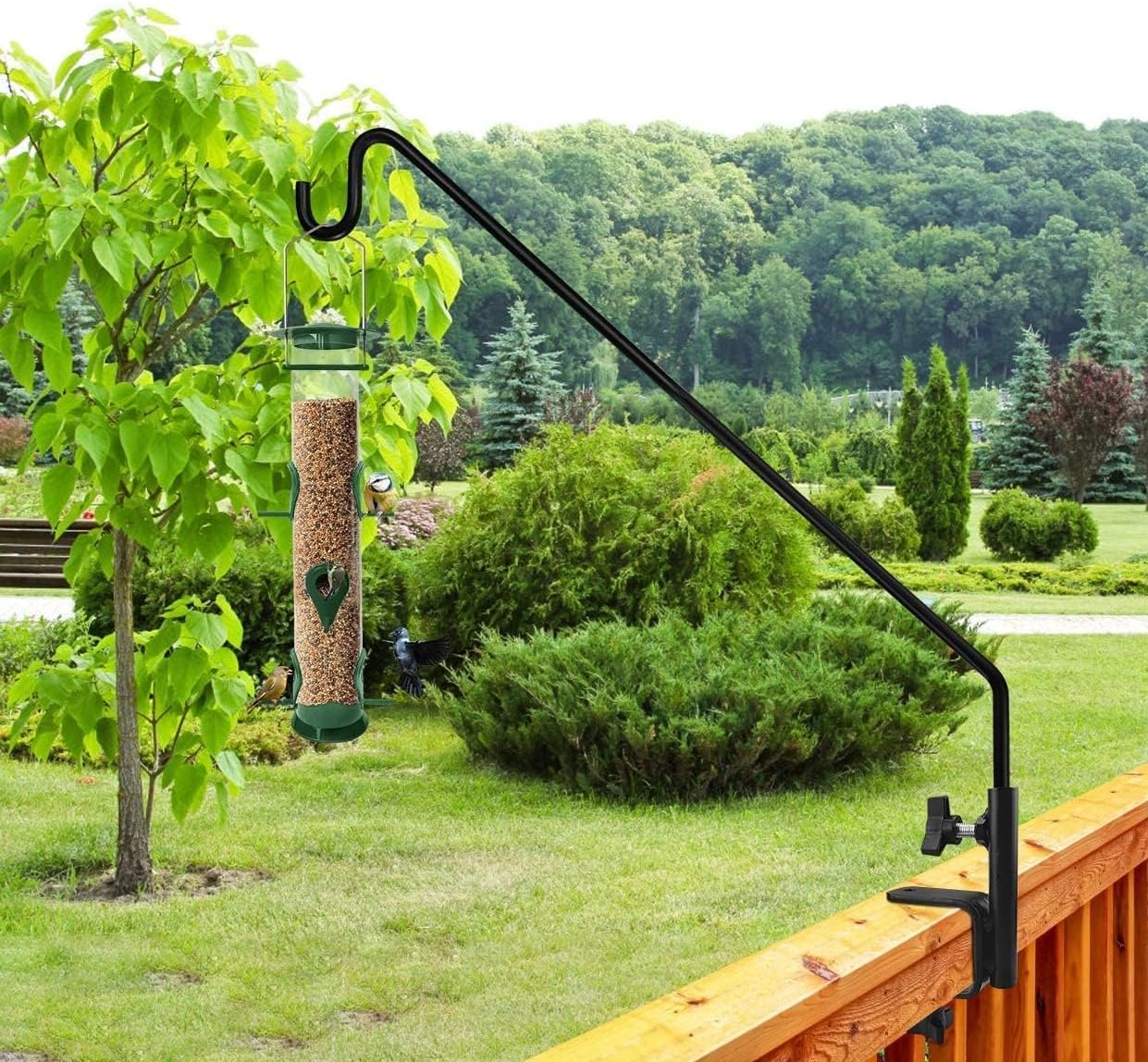 MIXXIDEA Heavy Duty Extensible Deck Hook - Adjustable for Hanging Bird Feeders, Plants, Wind Chimes, Lanterns