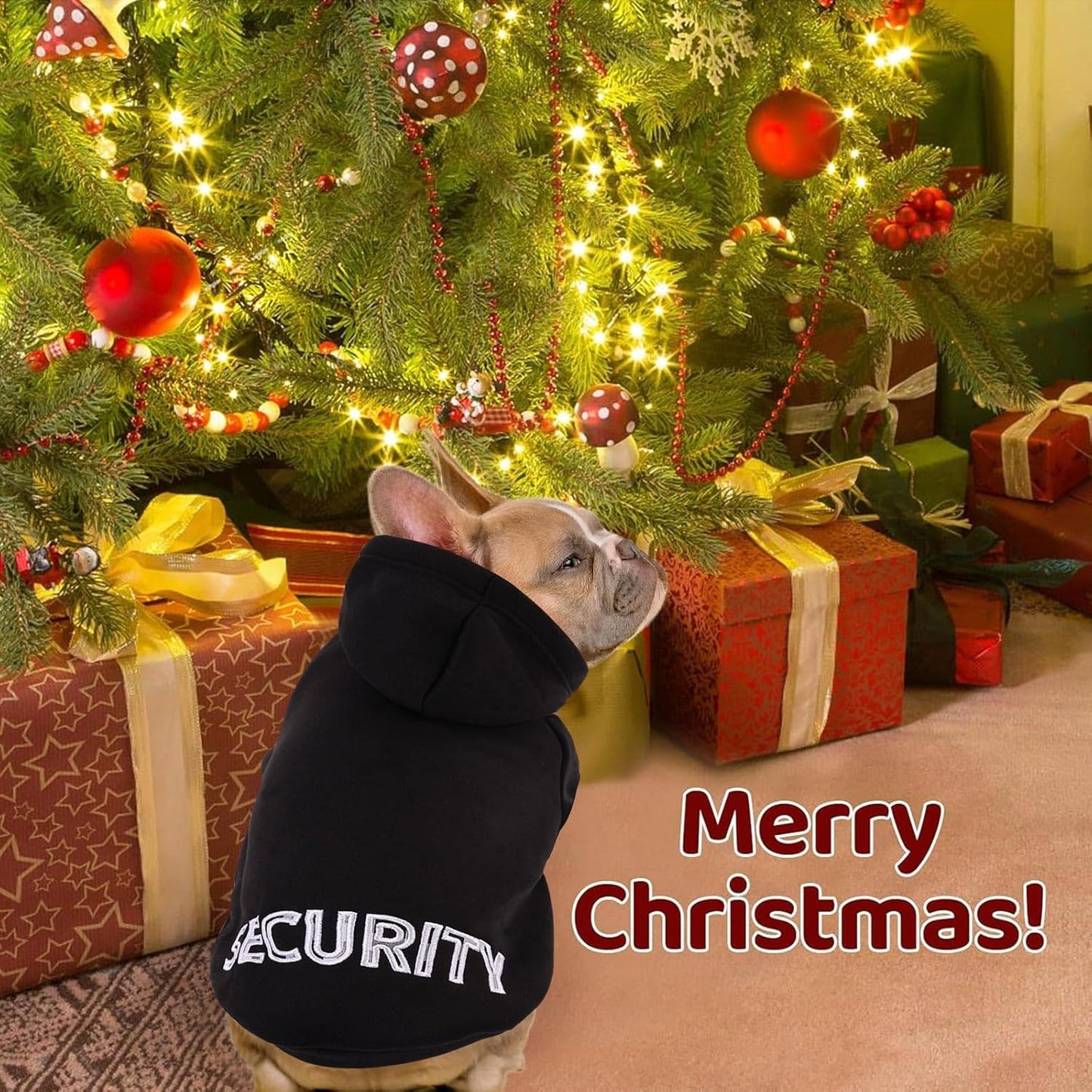 SAWMONG Dog Hoodie,Flannel Pet Hooded Sweater with Hat Puppy Pullover Sweater Shirt,Dog (Security Black,M)