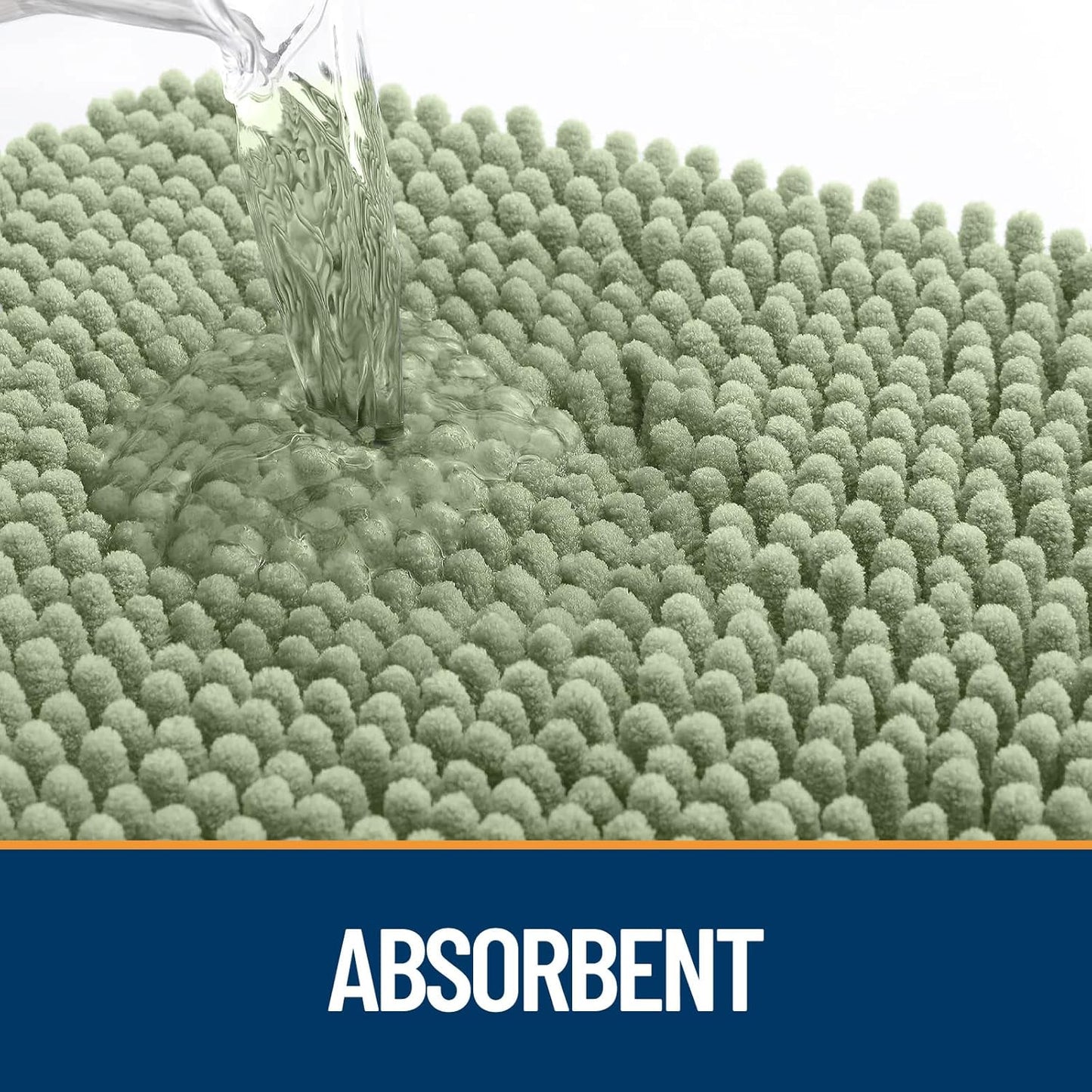 OLANLY Dog Door Mat for Muddy Paws 44x24, Absorbs Moisture and Dirt, Absorbent Non-Slip Washable Doormat, Quick Dry Chenille Mud Mat for Dogs, Entry Indoor Entryway Carpet for Inside Floor, Sage Green