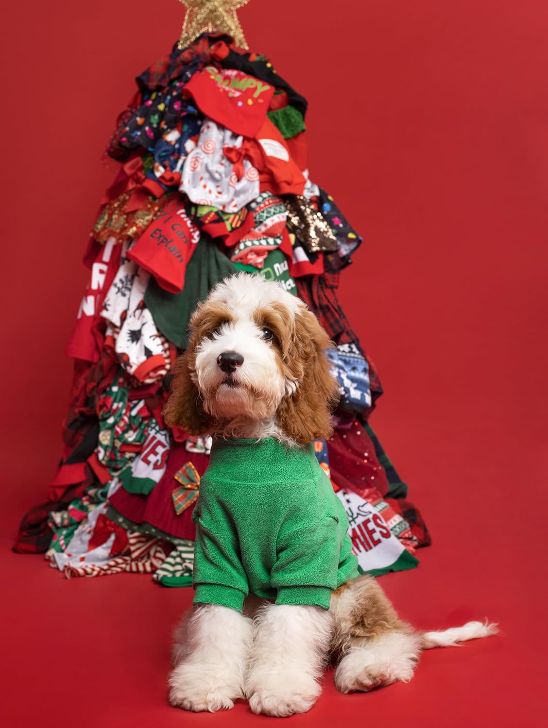 Fitwarm 3 Pack Classic Fleece Dog Sweater, Christmas Dog Winter Clothes for Small Dogs Boy Girl, Holiday Pet Apparel, Burgundy Red, Green, Navy Blue, Small