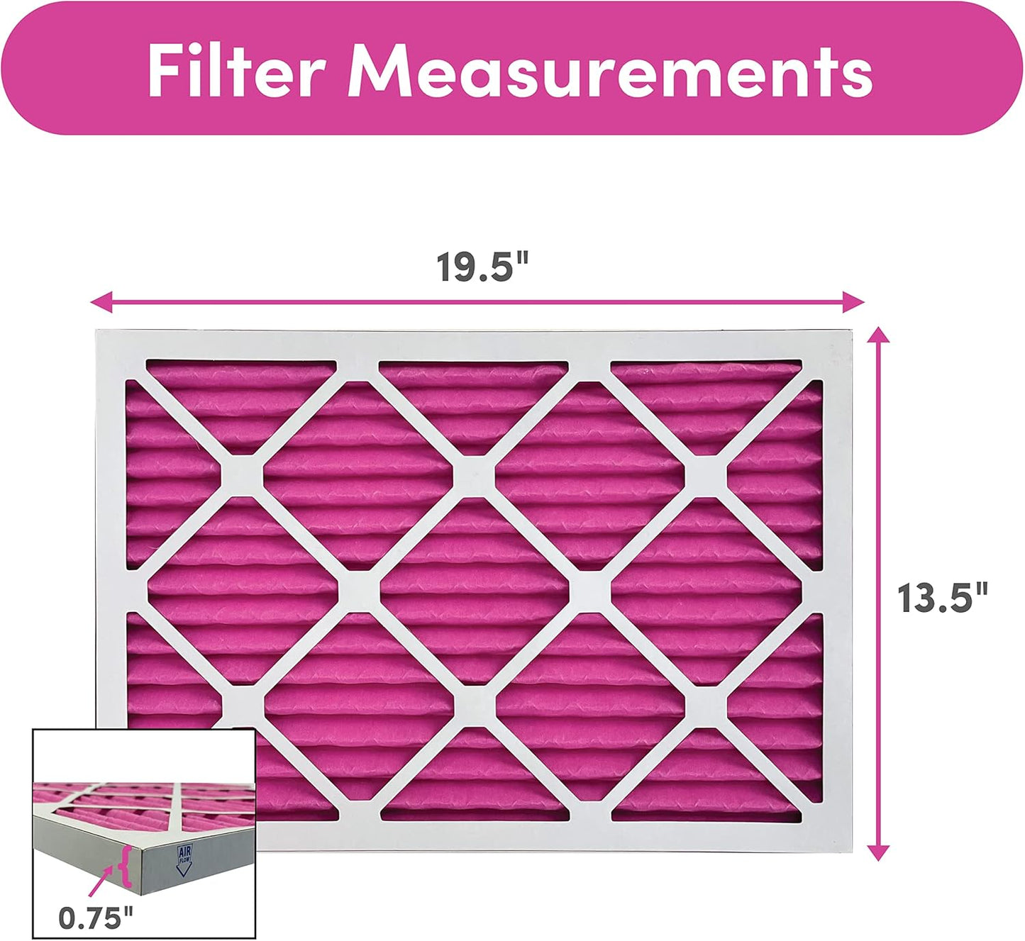 Colorfil 14x20x1 Air Filter (2-Pack) | Made in the USA | Color Changing | Remove Cat and Dog Odor | MERV 8 for Pet Hair Dander and Dust | 13.5"x19.5"x0.75" Exact Size