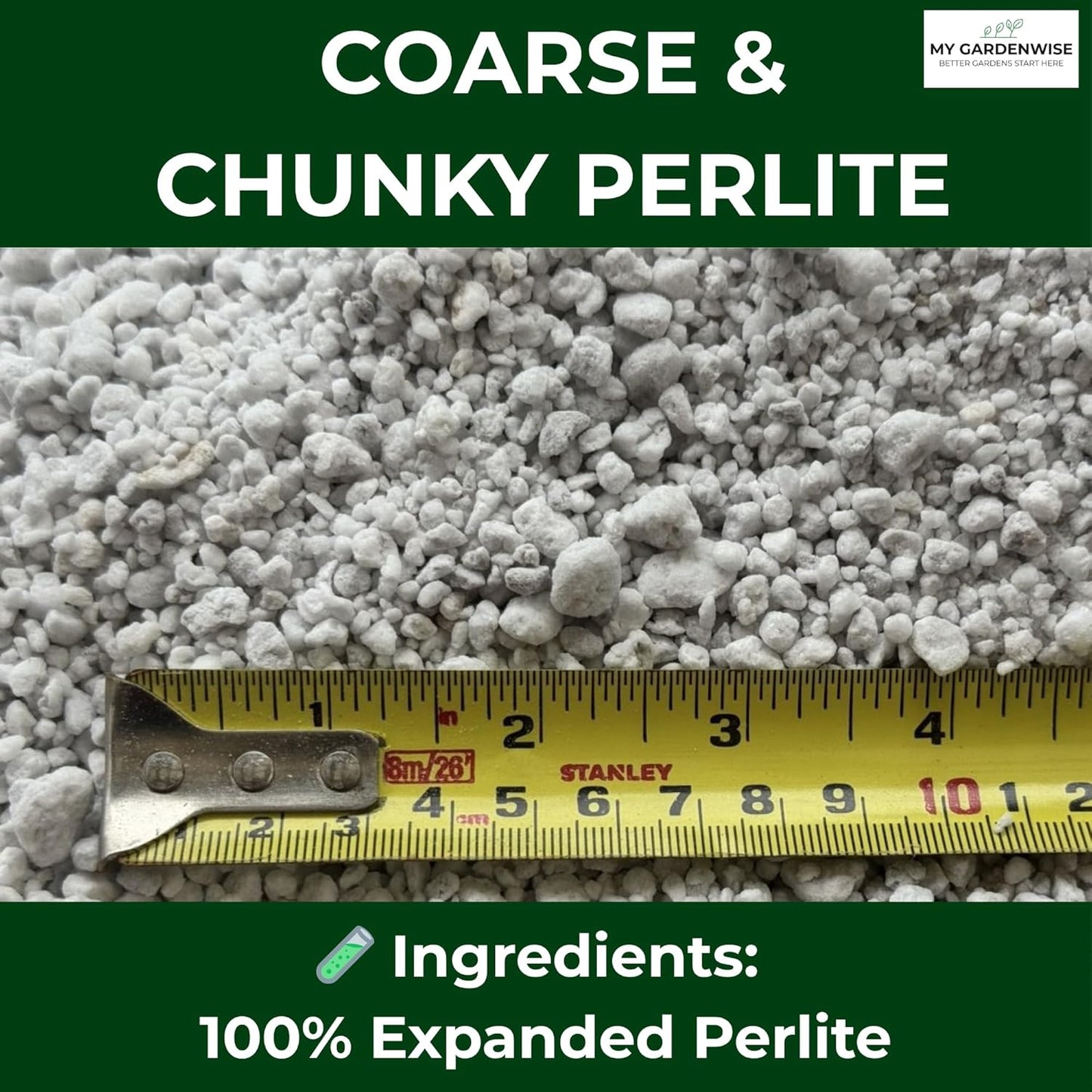 Perlite for Plants, Coarse and Chunky Horticultural Perlite, Organic Perlite for Gardening Indoor & Outdoor, Perlite Bulk Bag, Made in USA (5 quarts)