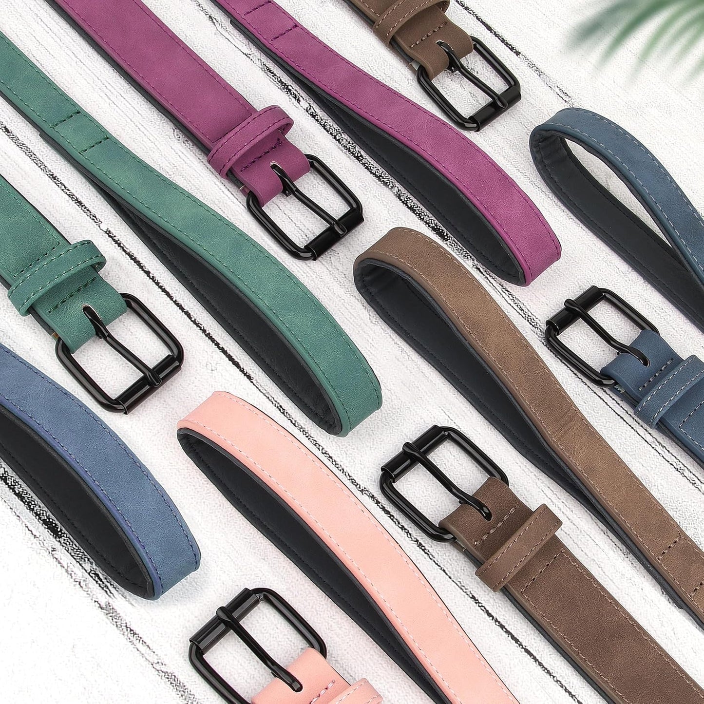 Didog Soft Padded Leather Dog Collar and Leash Set, Heavy Duty Dog Leash and Collar Set with Metal Buckle, Breathable Dog Collars with 4FT Leather Dog Leash for Small Medium Large Dogs, Purple, L