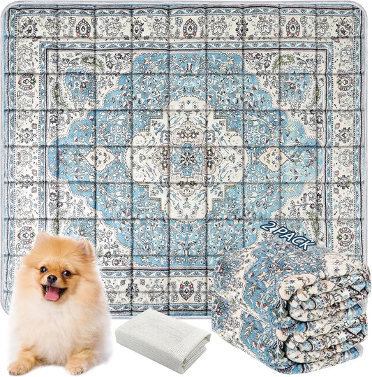 Washable Thickened Pee Pads for Dogs, 2 Pack (36"x42") Upgrade Reusable Puppy Pads with Non-Slip Rug, Super Absorbent Leakproof Puppy Training & Whelping Pads for Dogs, Doggie