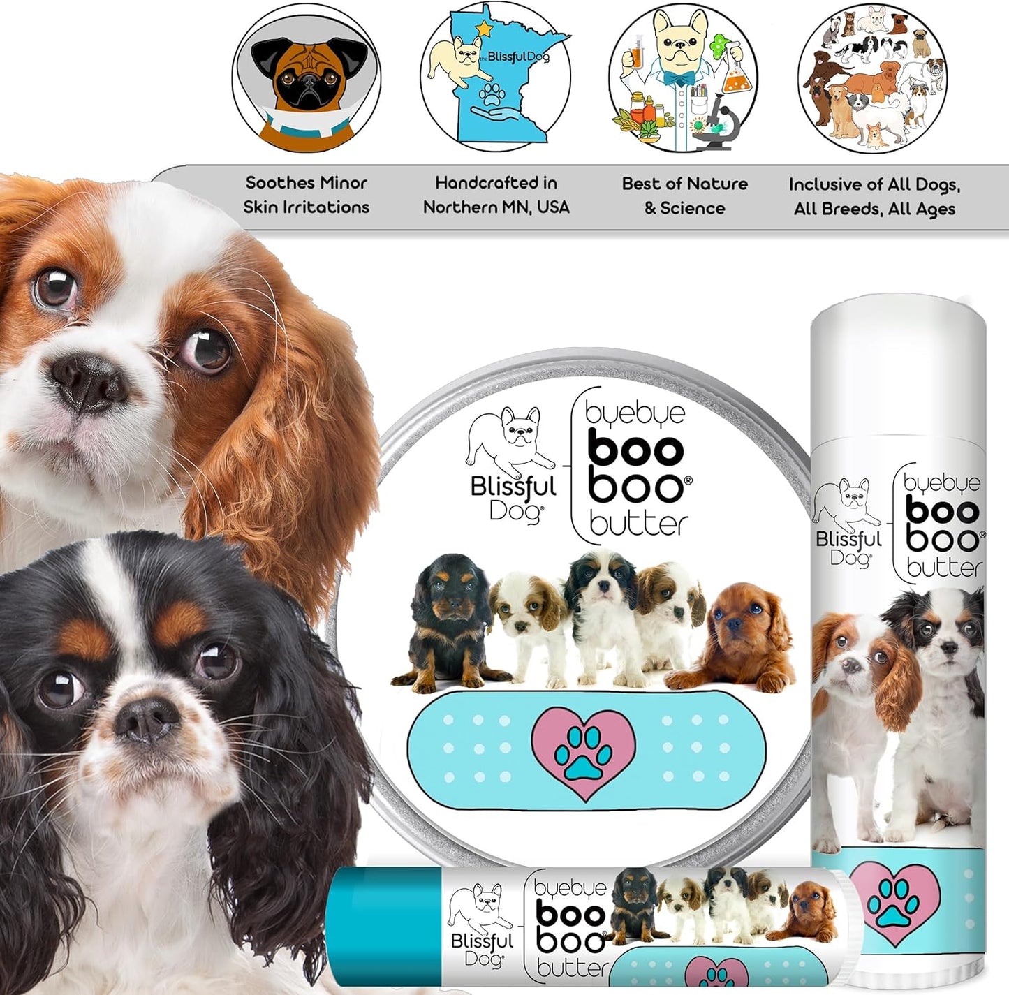 The Blissful Dog Cavalier King Charles Spaniel Boo Boo Butter, 16 oz.