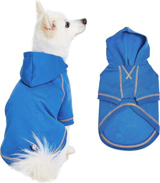 Blueberry Pet Hoodie – 14″ Soft Cotton-Blend Winter Sweatshirt, Alaskan Blue, Award-Winning Small-Dog Jersey