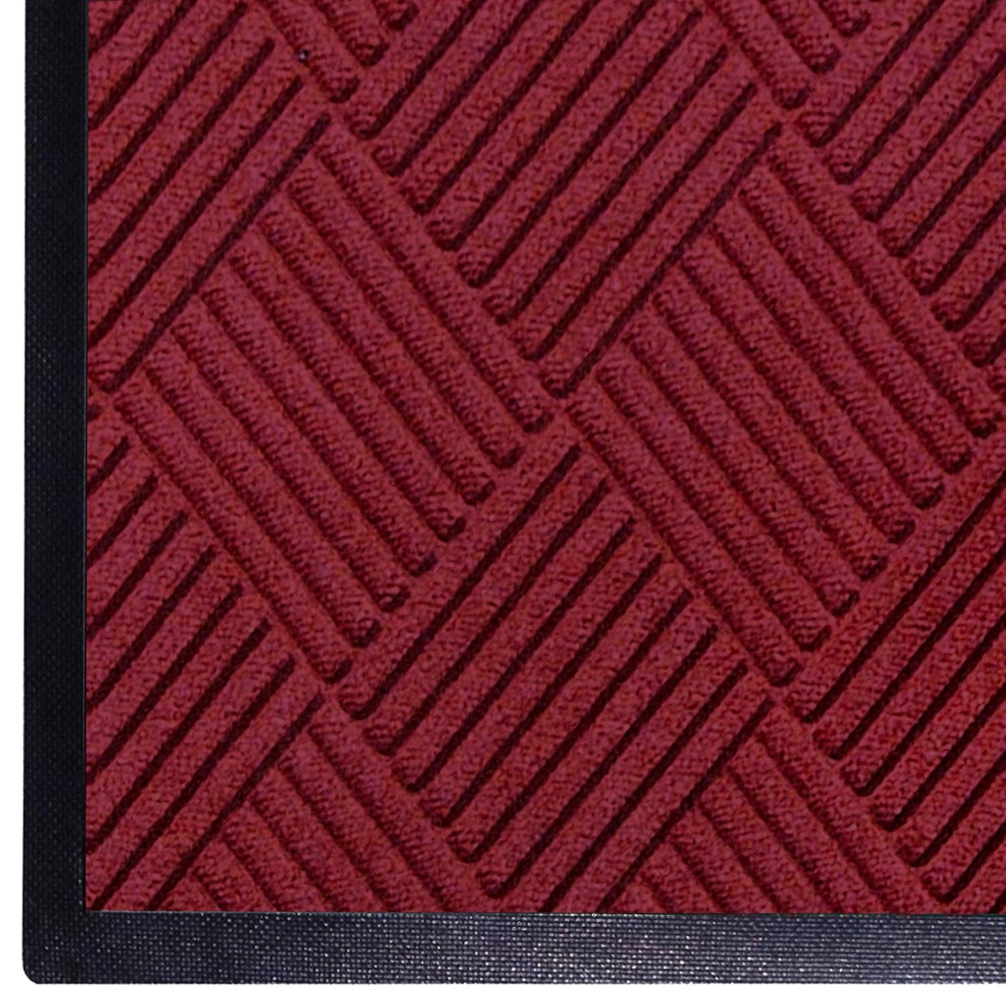 M+A Matting WaterHog Diamond | Commercial-Grade Entrance Mat with Rubber Border – Indoor/Outdoor, Quick Drying, Stain Resistant Door Mat (Red/Black, 3' x 4')