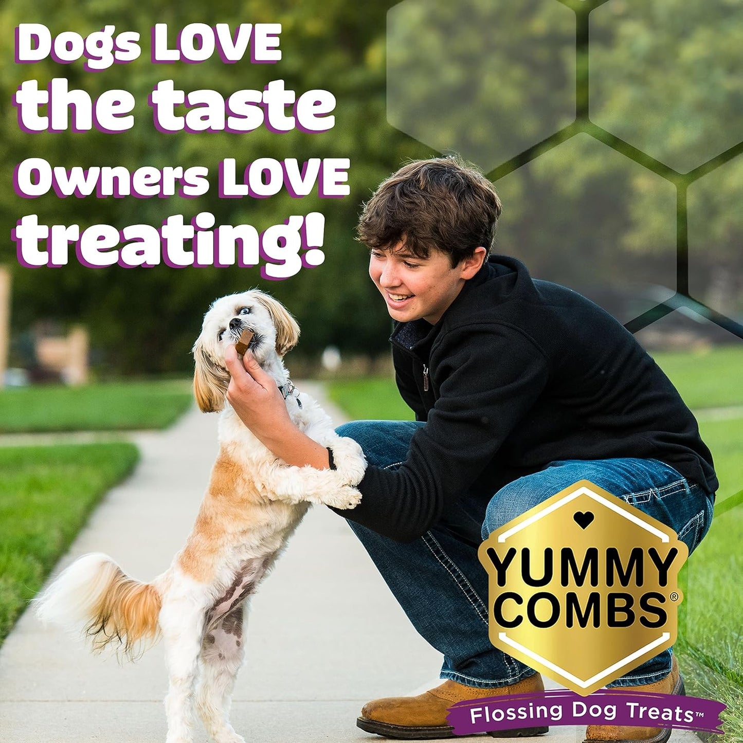 Dog Dental Treats – Vet VOHC Approved – Delicious Chicken Protein – Removes Tartar with Cleaning Comb Shape – Dental Dog Treats for Large Dogs (24oz, 18 Count)