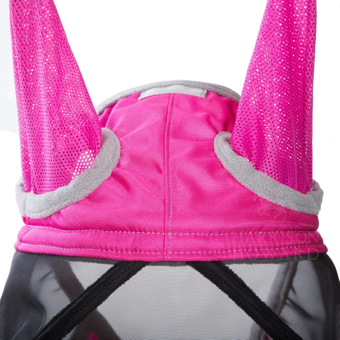 Harrison Howard CareMaster Pro Luminous Fine Mesh UV-proof Fleece Padding Fly Mask Half Face Flamingo (L; Full Size)
