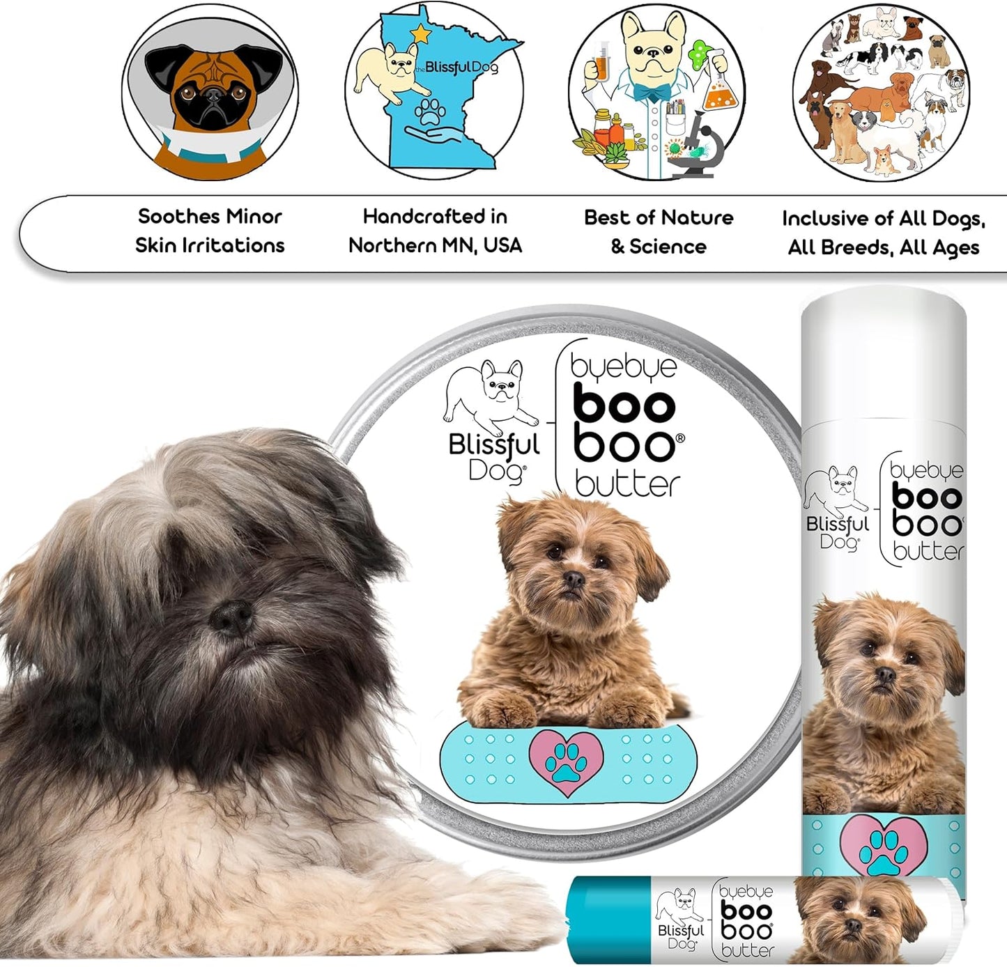 The Blissful Dog Lhasa Apso Boo Boo Butter, 2-Ounce