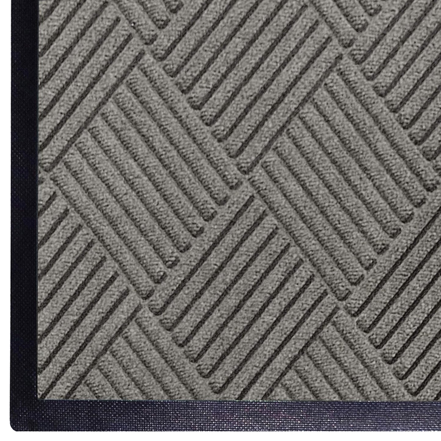 WaterHog Diamond | Commercial-Grade Entrance Mat with Rubber Border – Indoor/Outdoor, Quick Drying, Stain Resistant Door Mat (Medium Grey, 4' x 12')