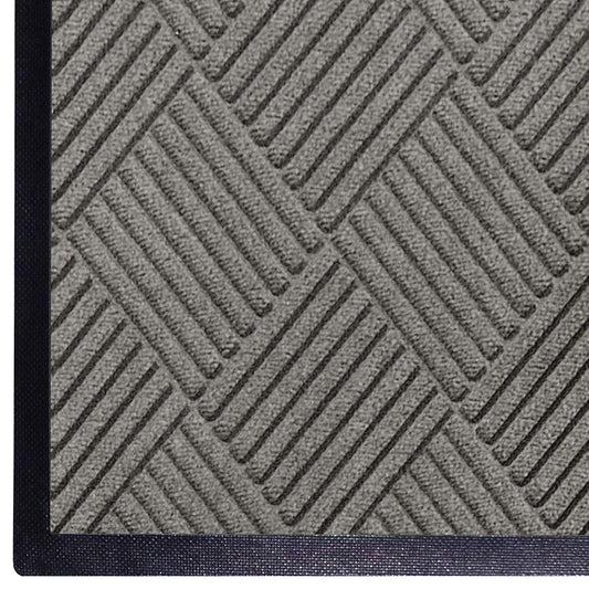 M+A Matting WaterHog Diamond | Commercial-Grade Entrance Mat with Rubber Border – Indoor/Outdoor, Quick Drying, Stain Resistant Door Mat (Grey, 6' x 12')