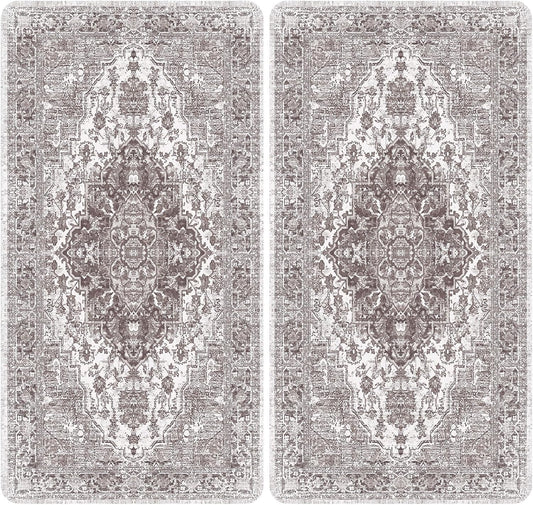 nunubaby 4PACK Washable Pee Pads for Dogs, Stylish, Non-Slip and Leak-Proof Pee Pads. Reusable Potty Pads for Dogs for Crates and Floors.(Brown/Geo, 24" x48")