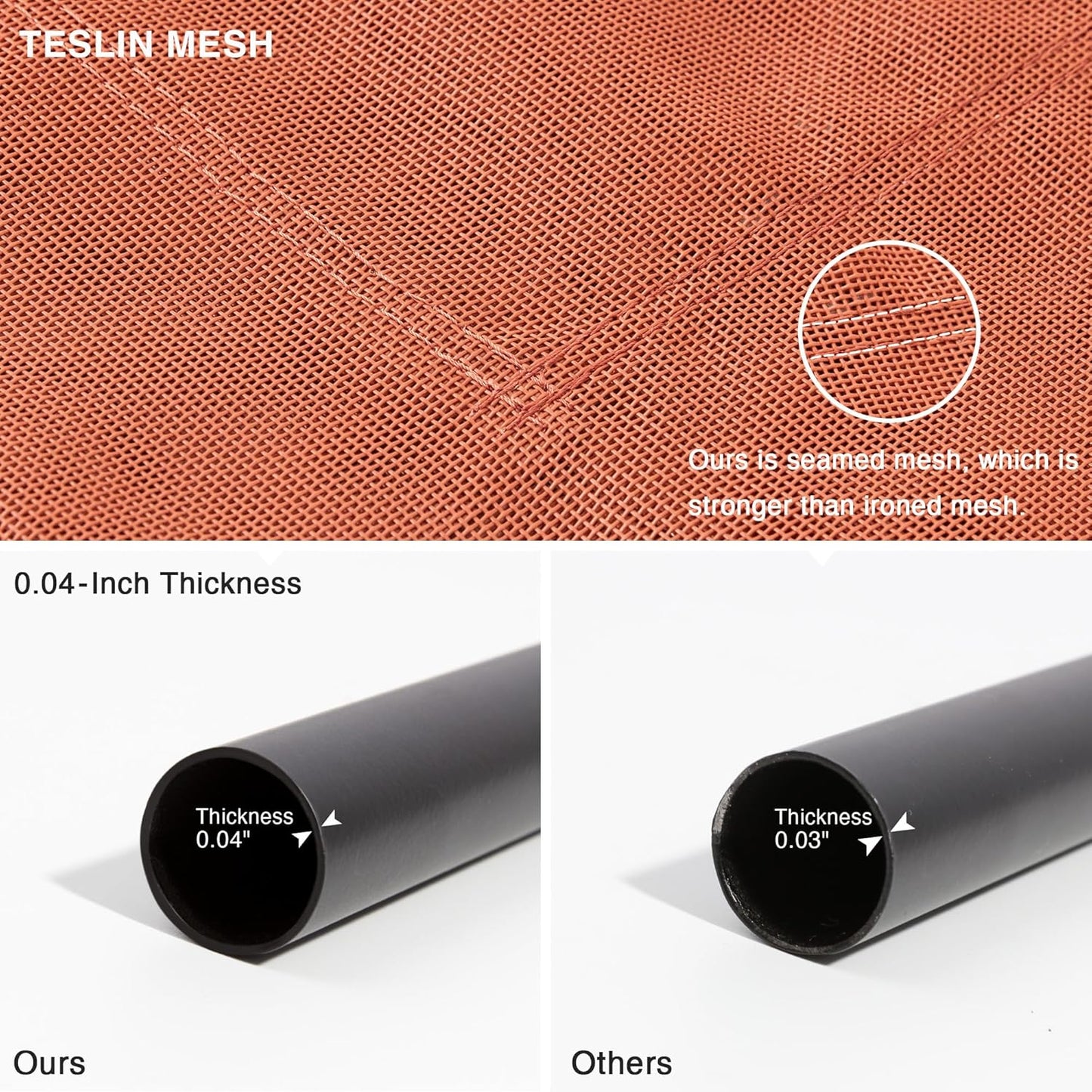 Love's cabin Elevated Cooling Dog Bed for Large Dogs, Portable Indoor & Outdoor Raised Pet Dog Cat Cot, Durable Summer Frame with Breathable Mesh, Terracotta, 48 inches