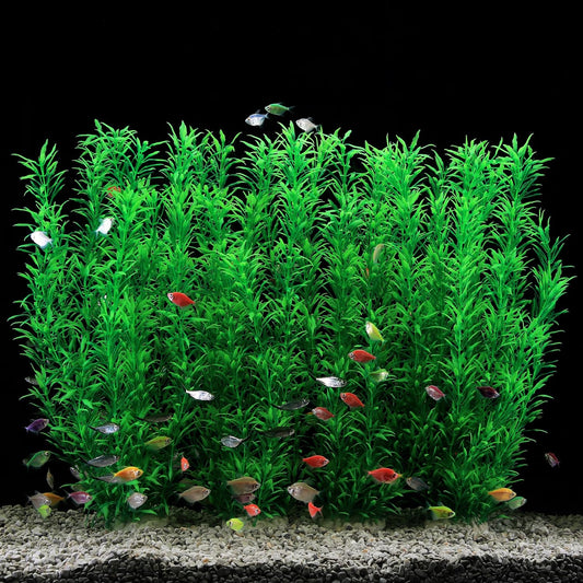 JIHAQUA 2 Pack Aquarium Decor Plastic Plants Extra Large 21 Inches Tall Fish Tank Decorations (Green 4pcs)