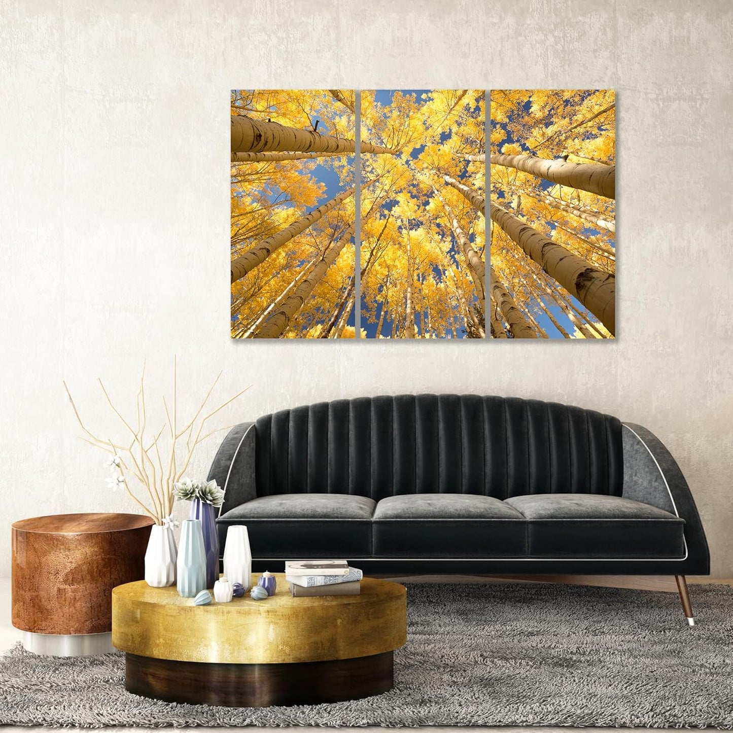 Nature Wall Art Prints - Ocean Forest Mountain Lake Canvas Landscapes - Small to Extra Large Living Room Bedroom Kitchen Bathroom Décor (Reaching for the Sky, 35L" x 53W" - 3 Panels)