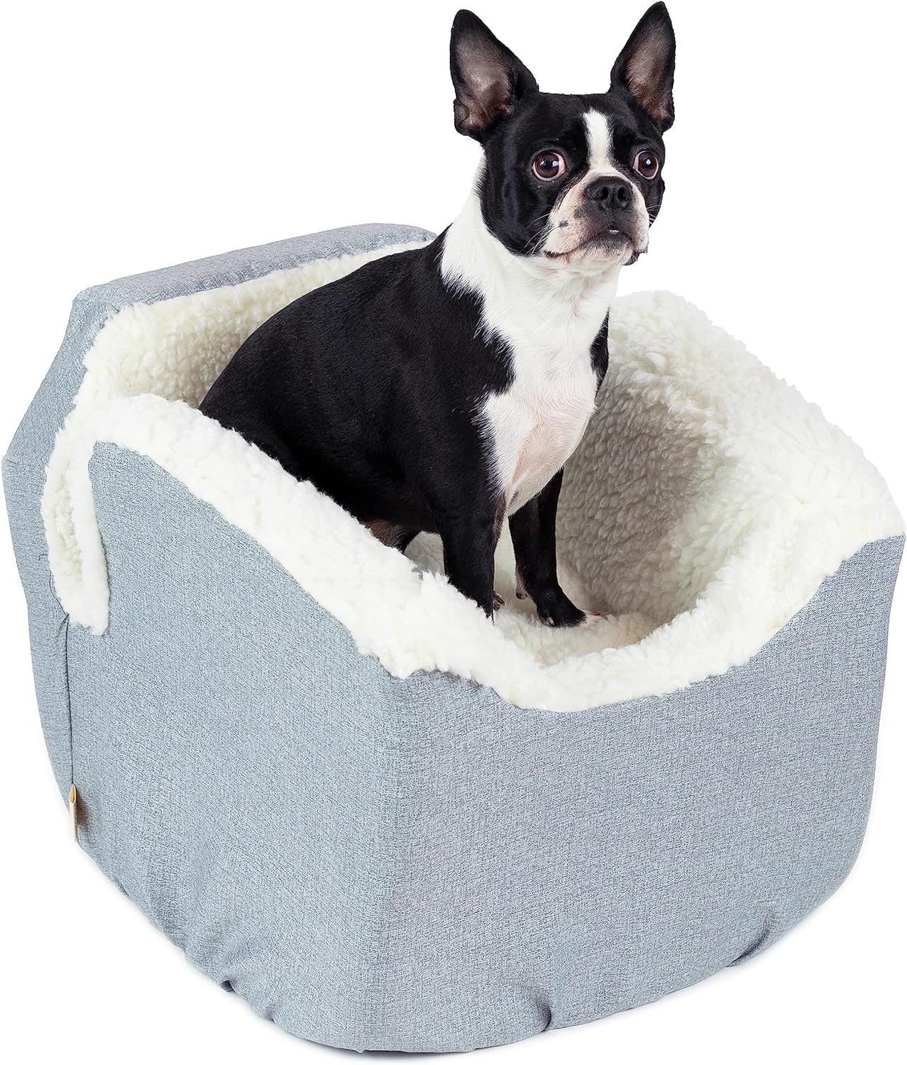 Snoozer Dog Car Seat: Lookout I Dog Booster Car Seat for Dogs Small 5-15 lbs, Size: Small, Fabric: Stone Diamond, Pet Booster to Alleviate Motion Sickness for Dogs, Removable Machine Washable Cover