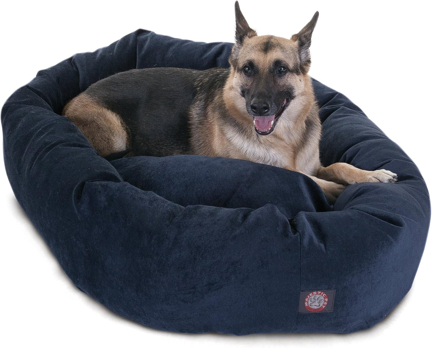 Majestic Pet Villa 52 Inch Shredded Memory Foam Dog Bed for X-Large Sized Dogs 52x35x11 Inch–Orthopedic Dog Bed with Removable Washable Cover-Washable X-Large Pet Bed with Head Support-Navy