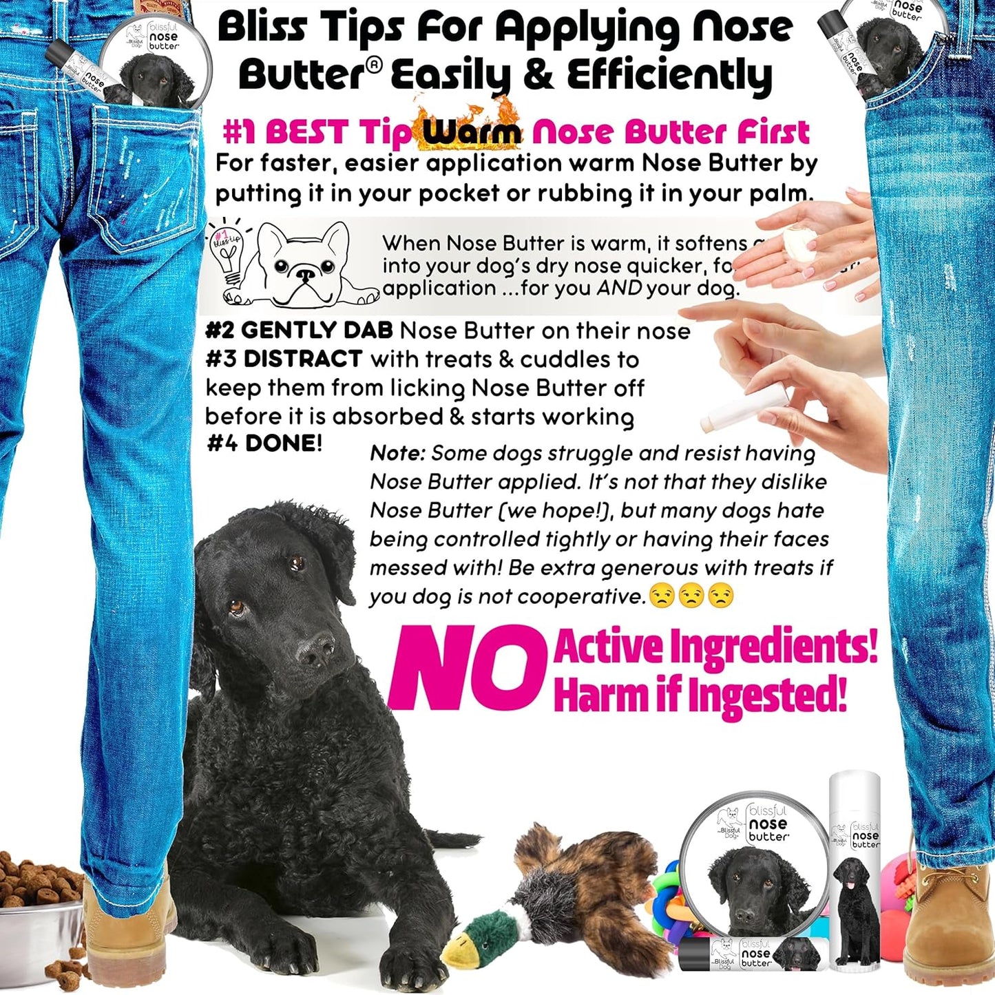 The Blissful Dog Curly-Coat Retriever Unscented Nose Butter, 0.15-Ounce