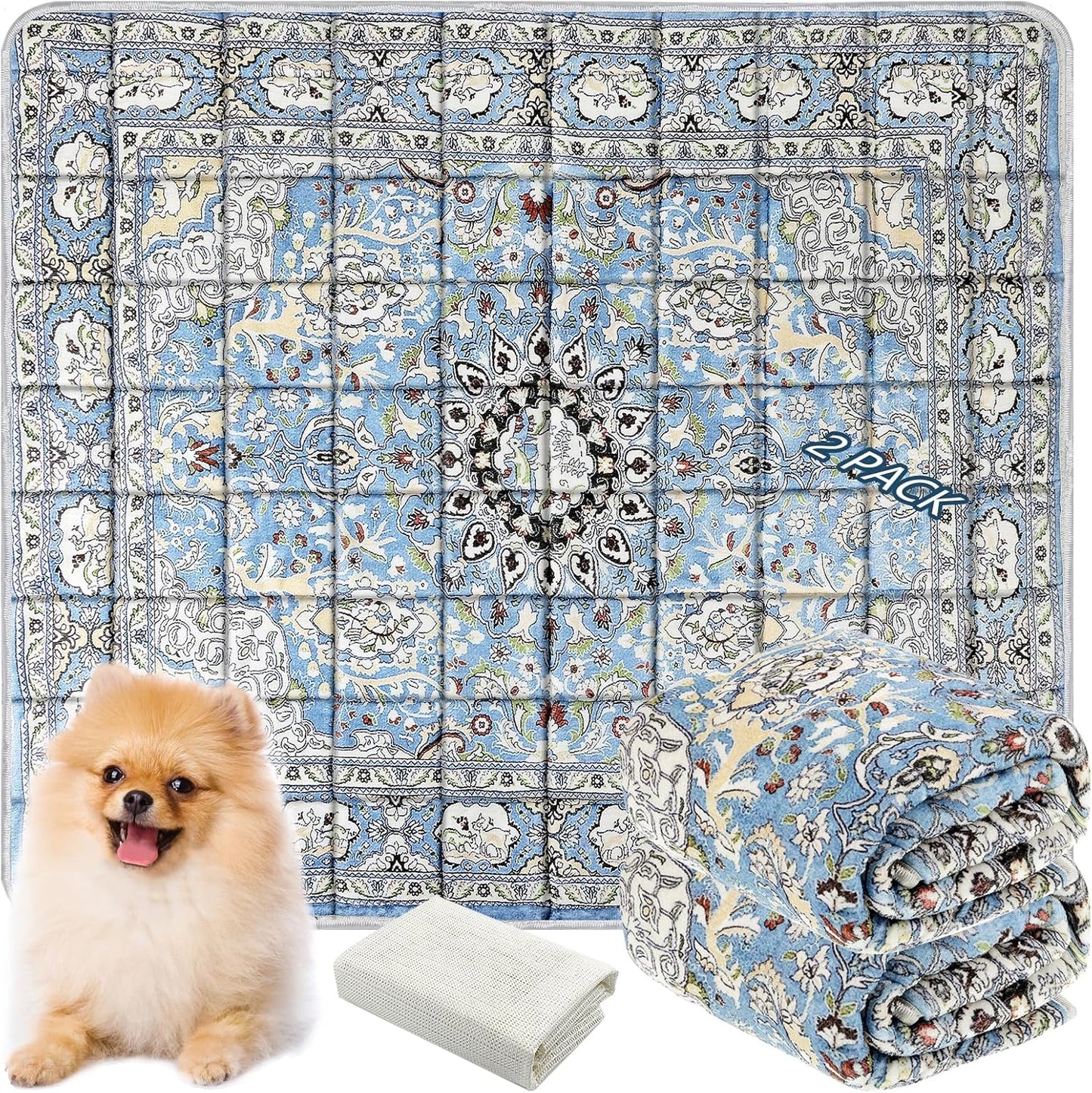 Washable Thickened Pee Pads for Dogs, 2 Pack (36"x42") Upgrade Reusable Puppy Pads with Non-Slip Rug, Super Absorbent Leakproof Puppy Training & Whelping Pads for Dogs, Doggie