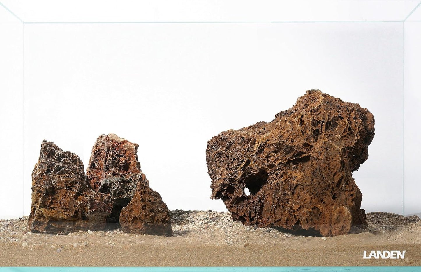 LANDEN Maple Leaves Stone Natural Rocks (18lbs, 3~9 inches,9pcs) for Aquarium, Paludarium, Terrariums, Decorative of Forest Creeks, lakesides, and Streams