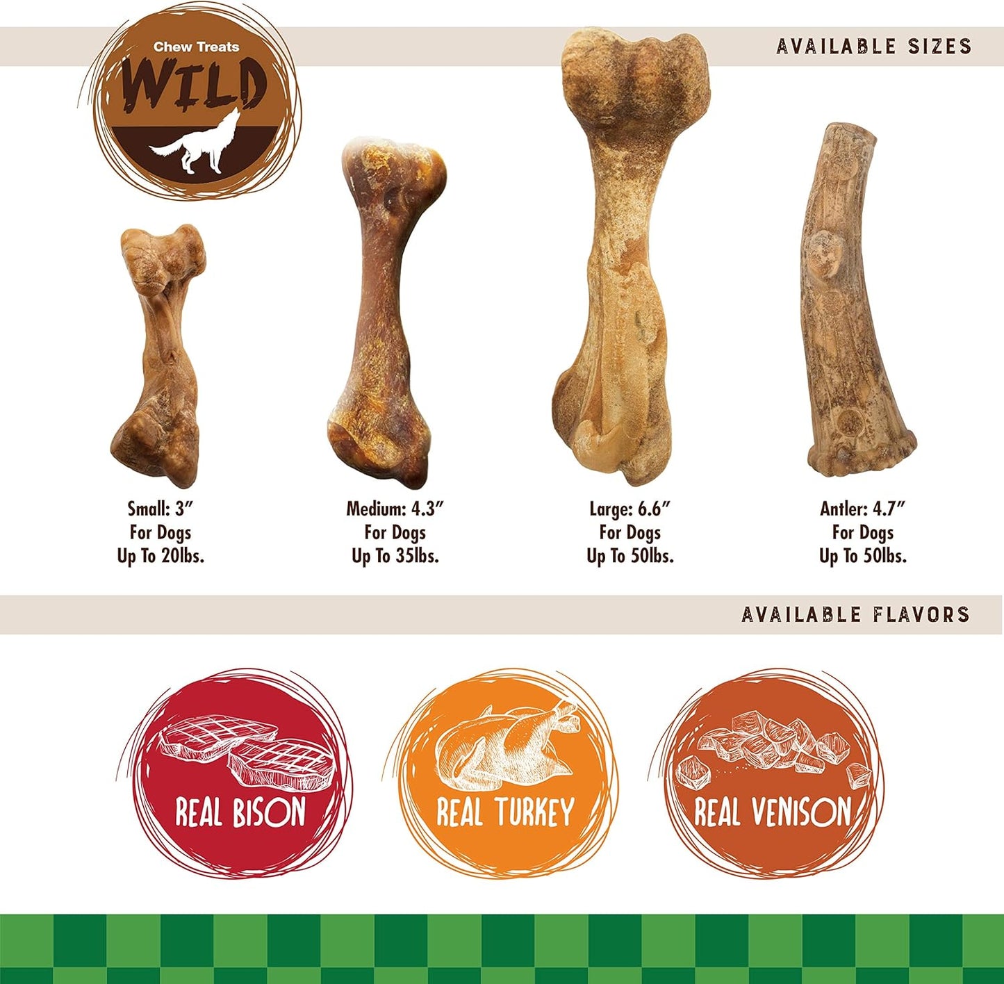 Nylabone Healthy Edibles WILD Natural Dog Chew Treats, Bison Flavor, Small Dogs Up to 20 lbs - Made in USA (16 Count)