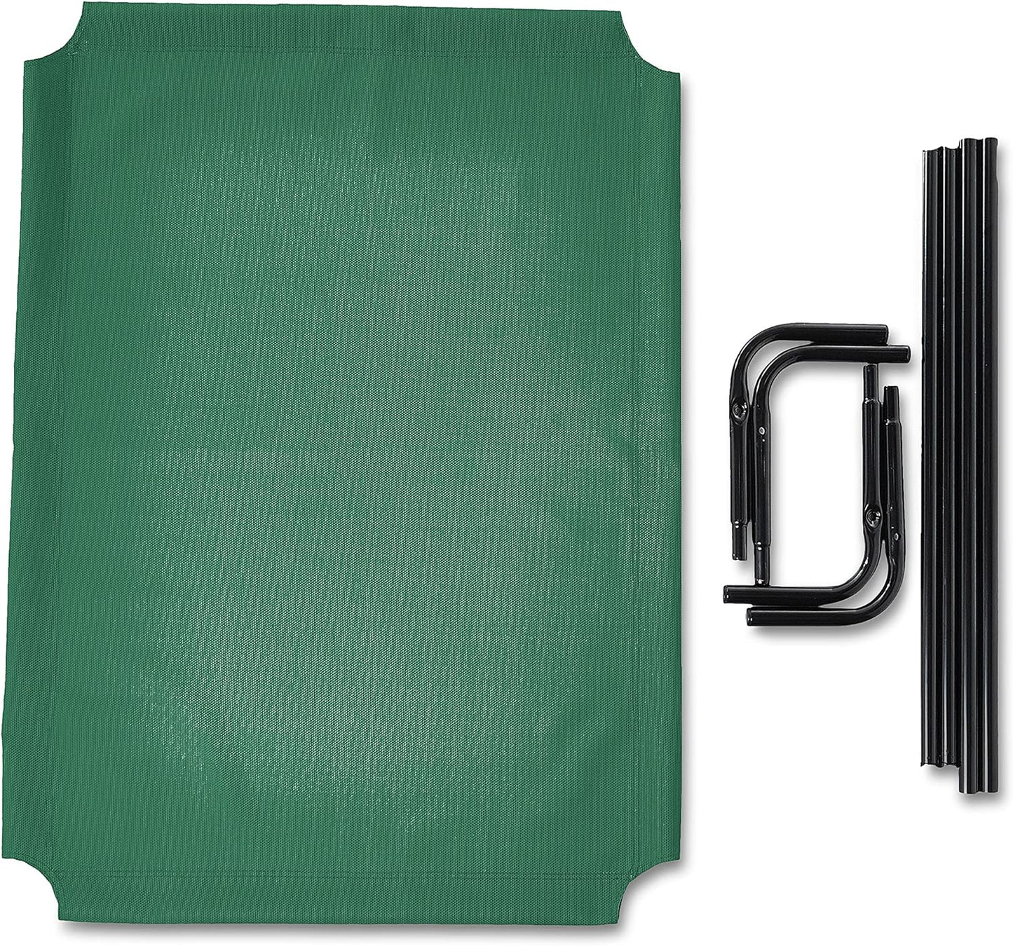 Amazon Basics Cooling Breathable Elevated Dog Bed with Metal Frame for Large Dogs, 51 x 31 x 8 Inch, Green