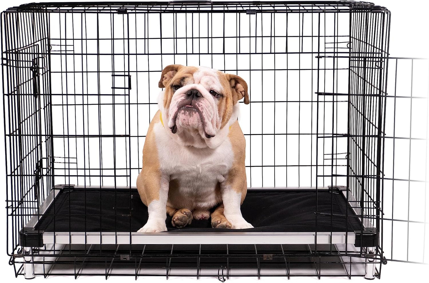 K9 Ballistics Chew Proof Armored Padded Dog Crate Bed, Virtually Indestructible, Legs Included (Obsidian Black, Medium (35" L x 22" W x 4.5" H))