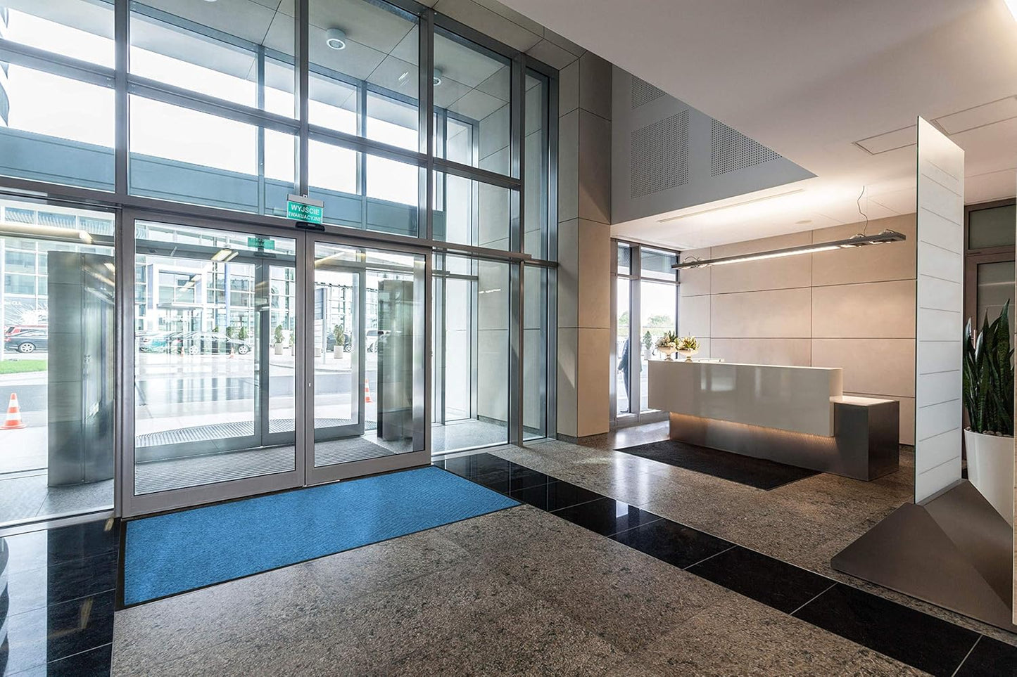 M+A Matting WaterHog Diamond | Commercial-Grade Entrance Mat with Rubber Border – Indoor/Outdoor, Quick Drying, Stain Resistant Door Mat (Charcoal, 3' x 12')