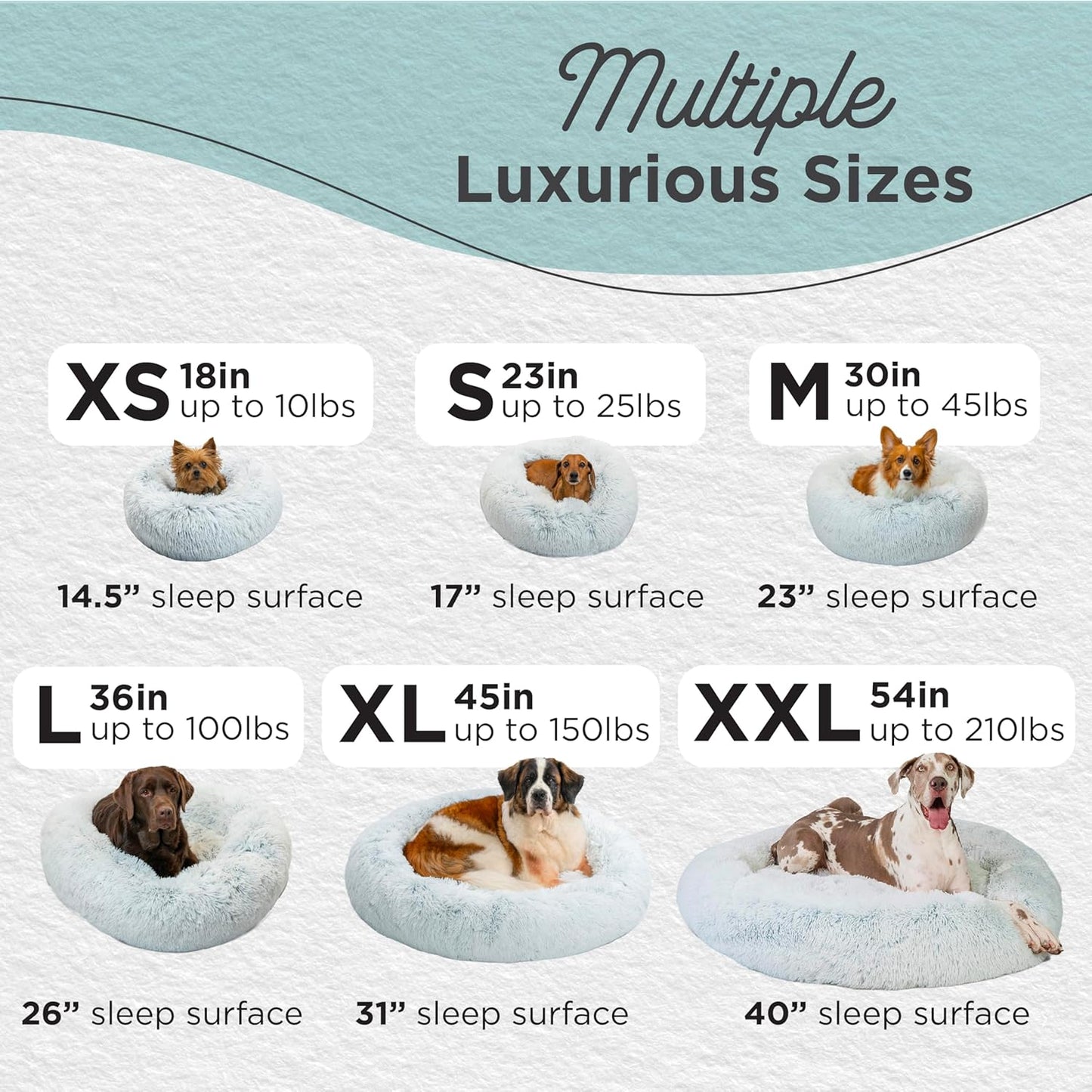 Best Friends by Sheri Original Calming Donut Dog and Cat Bed, Shag Faux Fur, Frost Gray, (30in x 30in) - Anxiety Relief for Pets Up to 45 lbs