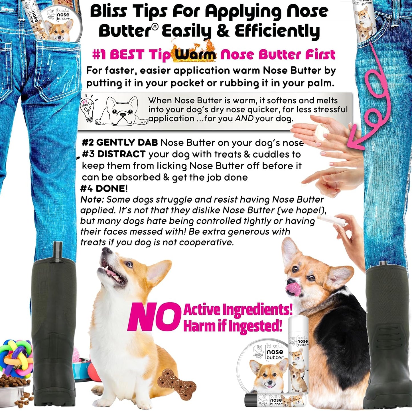 The Blissful Dog Corgi Unscented Nose Butter, 1-Ounce