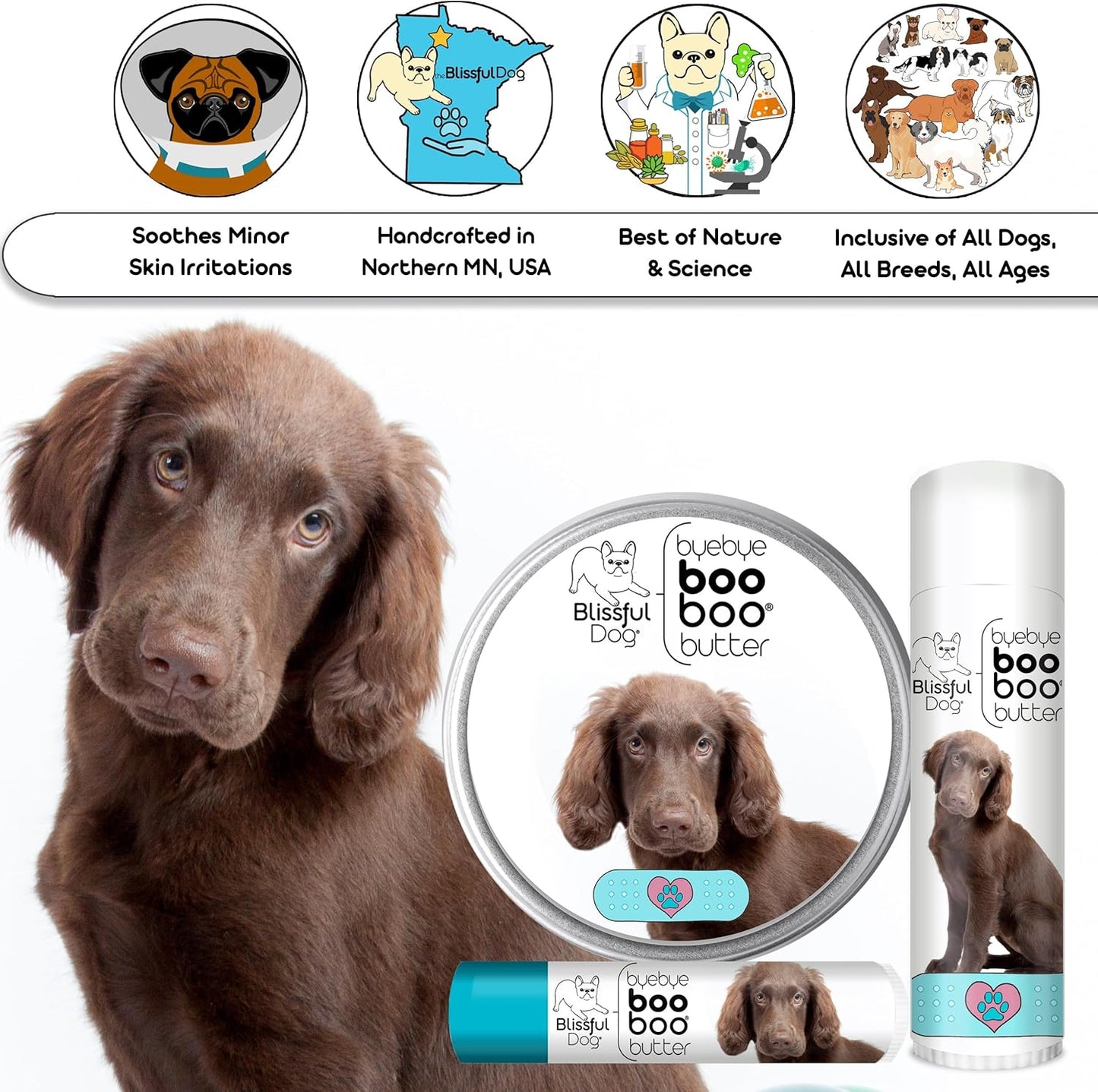 The Blissful Dog Flat-Coat Retriever Boo Boo Butter, 4-Ounce