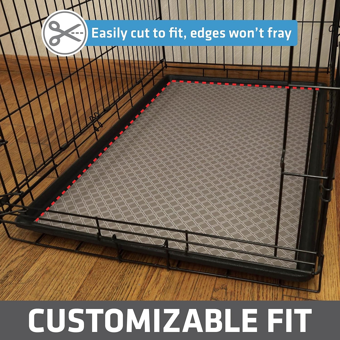 Drymate Dog Crate Mat Liner, Absorbs Urine, Waterproof, Non-Slip, Washable Puppy Pee Pad for Kennel Training - Use Under Pet Cage to Protect Floors, Thin Cut to Fit Design (USA Made) (Taupe)(29”x48”)