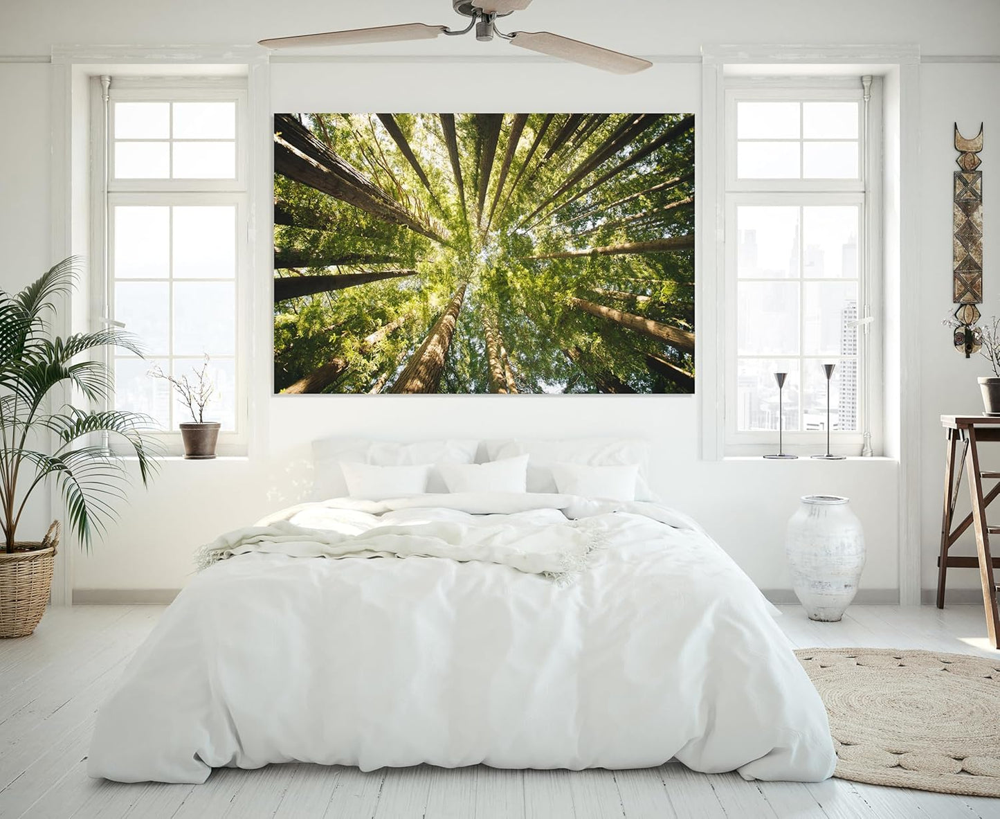 Nature Wall Art Prints - Ocean Forest Mountain Lake Canvas Landscapes - Small to Extra Large Living Room Bedroom Kitchen Bathroom Décor (Serenity in the Forest, 31L" x 47W")