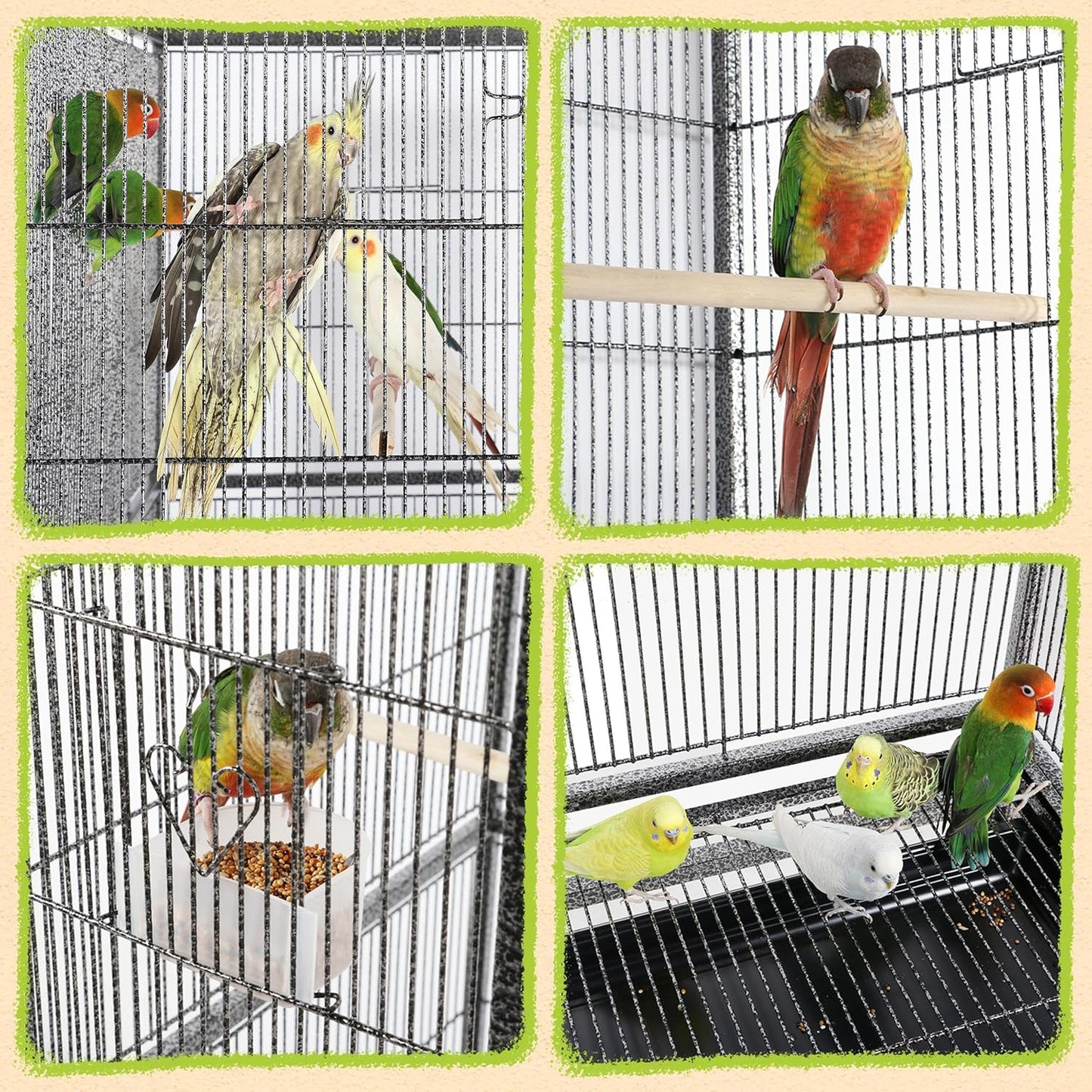 Yaheetech 63'' Detachable Parrot Cage for Cockatiel Sun Parakeet Green Cheek Conure Lovebird Budgie Finch Bird Cage with Stand