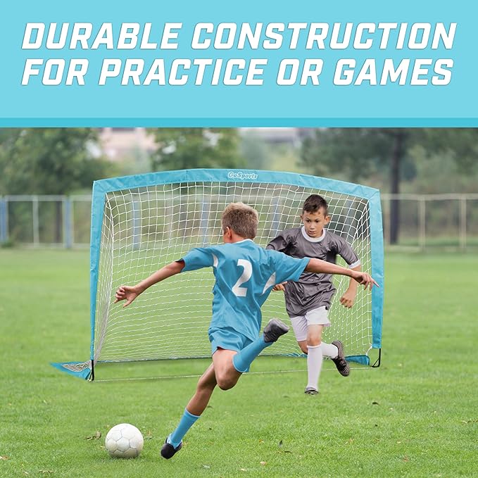 GoSports Portable Soccer Goals for Kids - 13 4 x 3 ft 6 x 4 ft