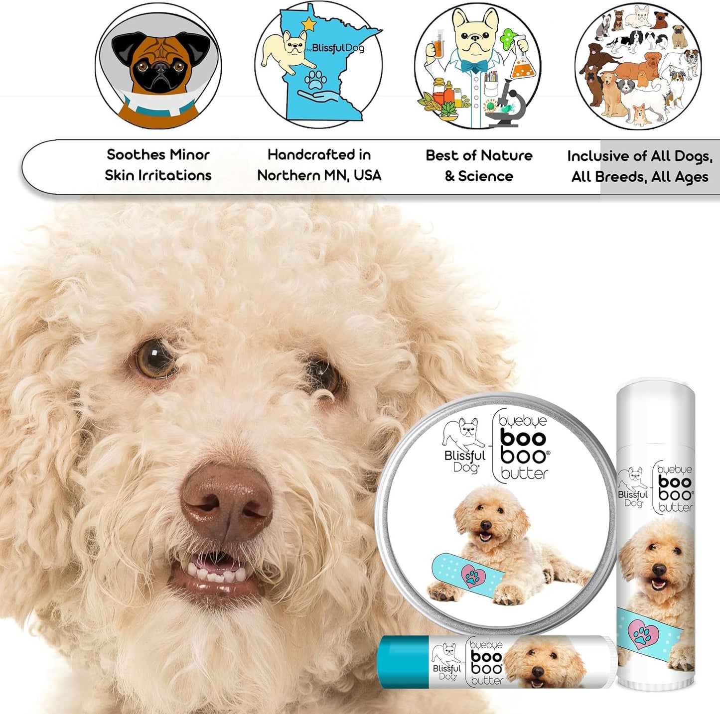 The Blissful Dog 8 oz TIN Goldendoodle Booboo Butter