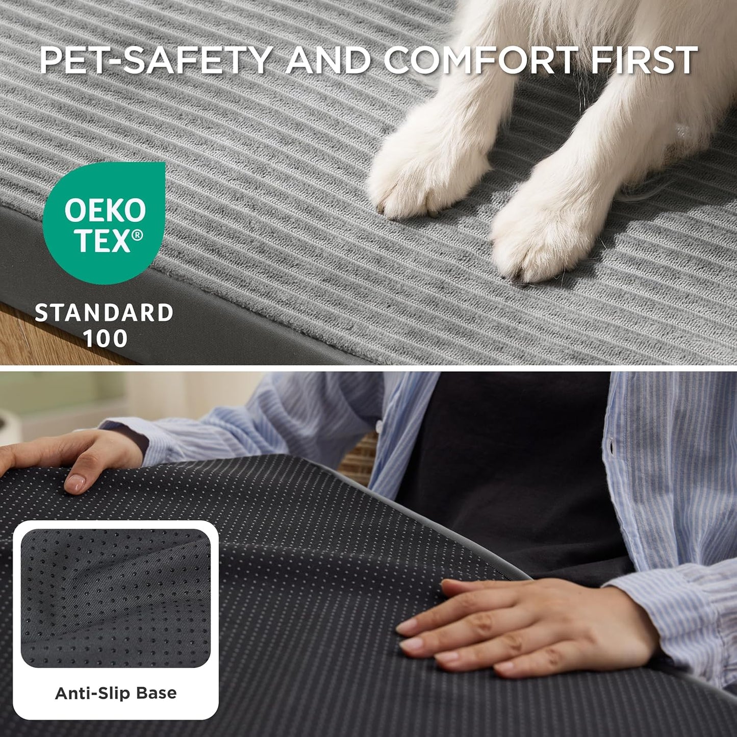 Bedsure Dog Bed for Small Dogs - Orthopedic Pet Beds with Removable Machine Washable Cover, Egg Crate Foam Puppy Pad, Suitable for Pet Up to 20 lbs, 23"x17"