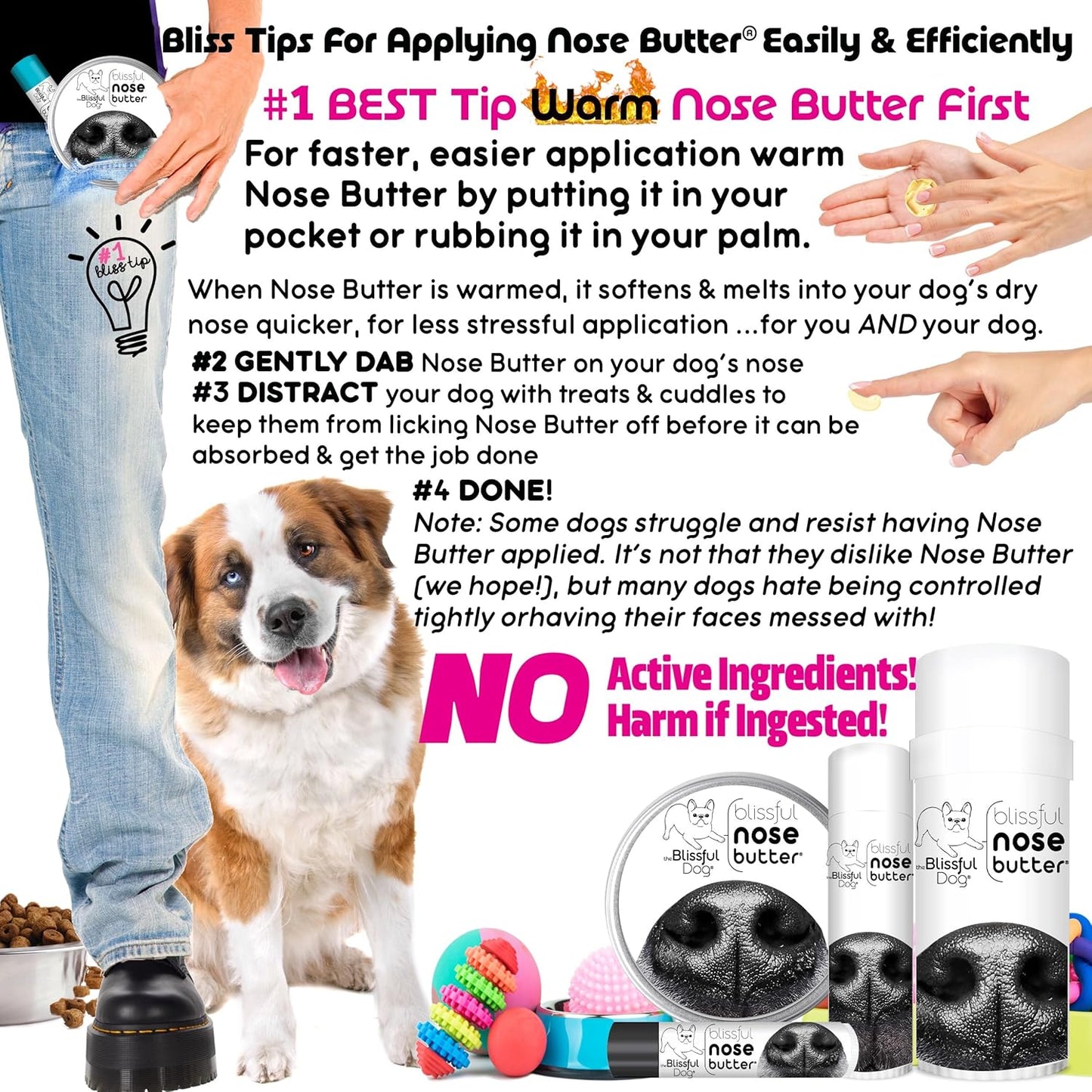 3 Cute Puppies Unscented Nose Butter - Dog Nose Butter, 0.15 Ounce