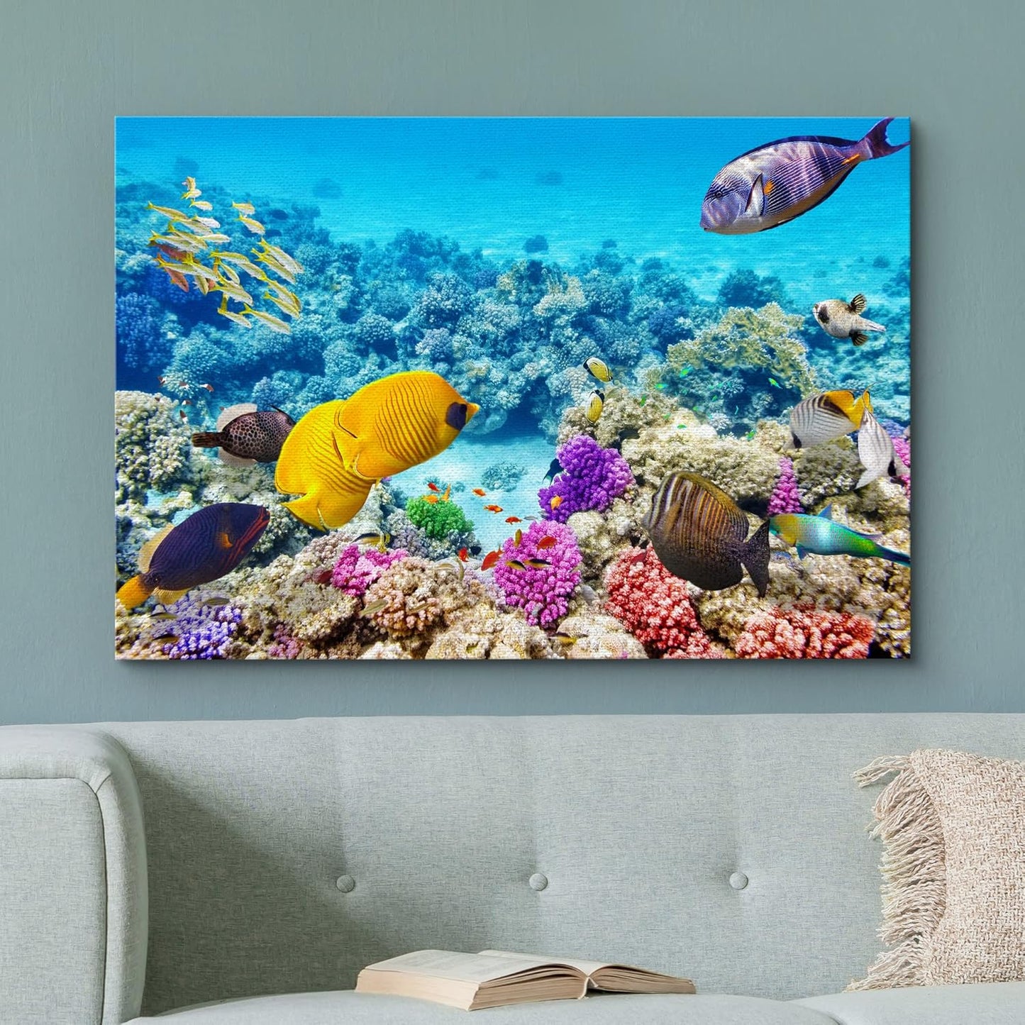 wall26 Canvas Print Wall Art Tropical Underwater Ocean Sea Fish Reef Nature Animals Photography Realism Rustic Scenic Landscape Wilderness Earth Colorful for Living Room, Bedroom, Office - 12"x18"