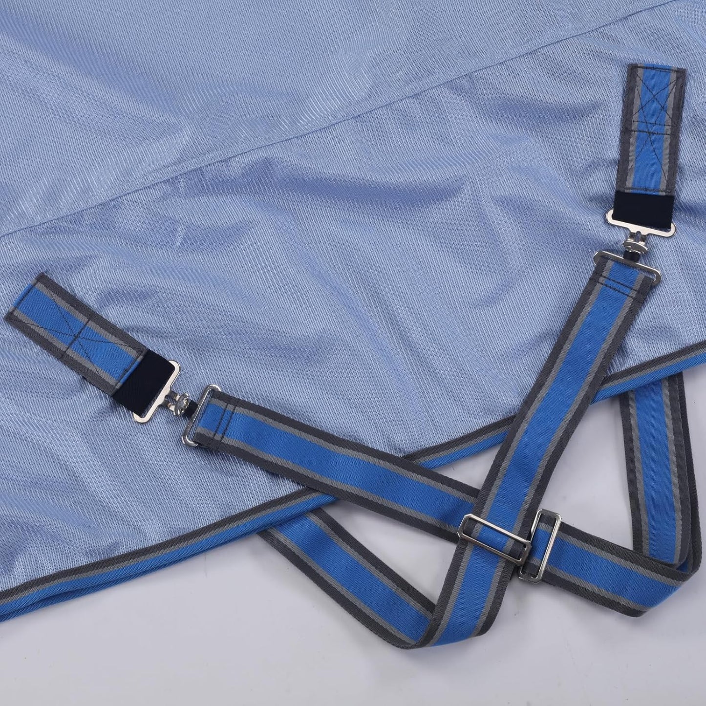Horse Fly Sheet, Standard Neck Comfy Mesh Fly Sheet for Horses, Equine Summer Sheets UV-Protective Lightblue 72