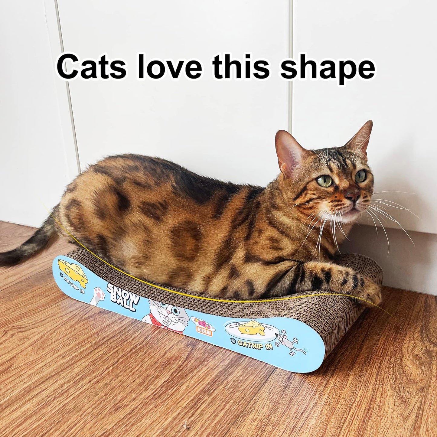 TTCAT Cat Scratching Pad, 2 Pack Corrugated Cat Scratcher Cardboard, Bone Type Durable Cat Scratching Board Reversible with Catnip for Furniture Protection…