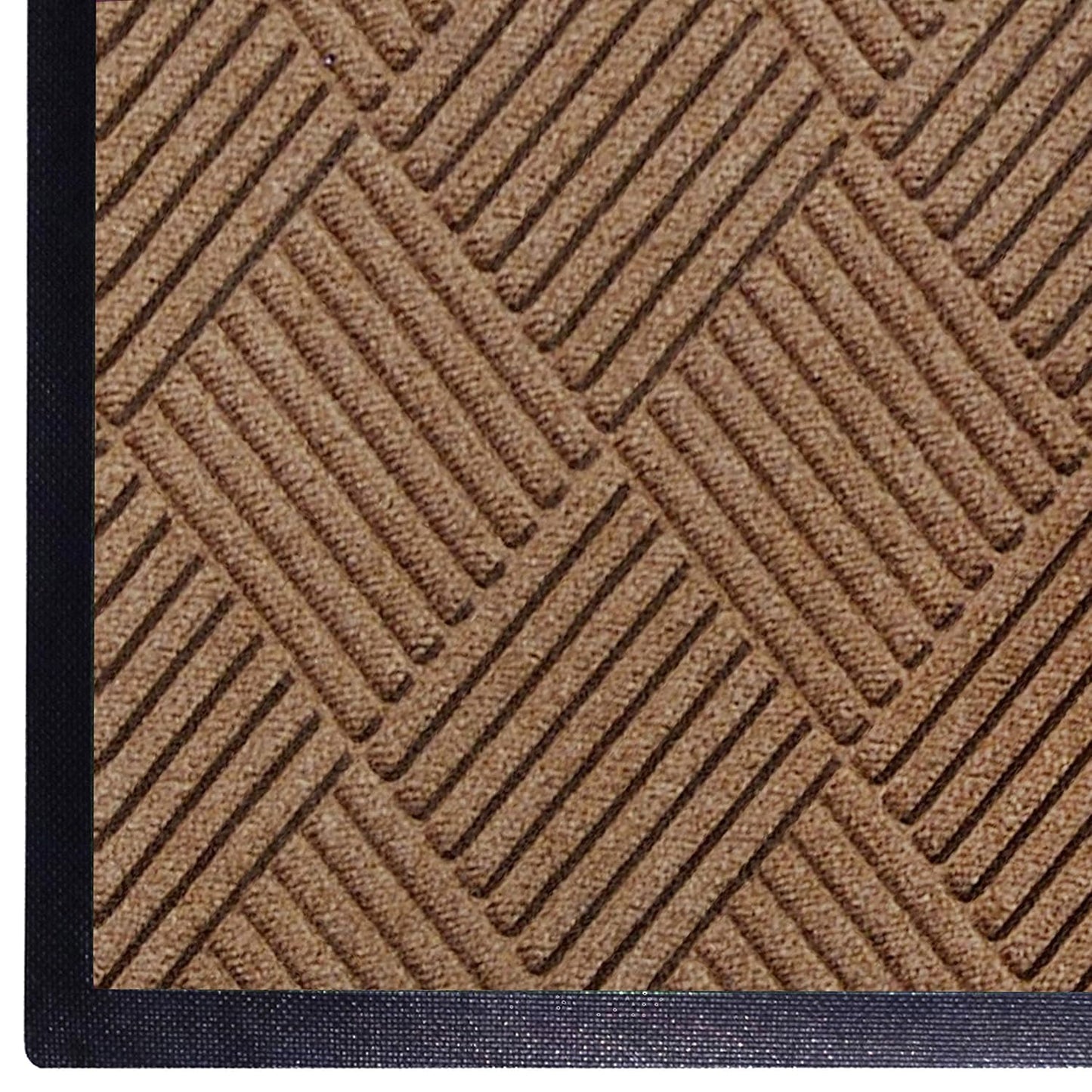 WaterHog Diamond | Commercial-Grade Entrance Mat with Rubber Border – Indoor/Outdoor, Quick Drying, Stain Resistant Door Mat (Medium Brown, 6' x 8')