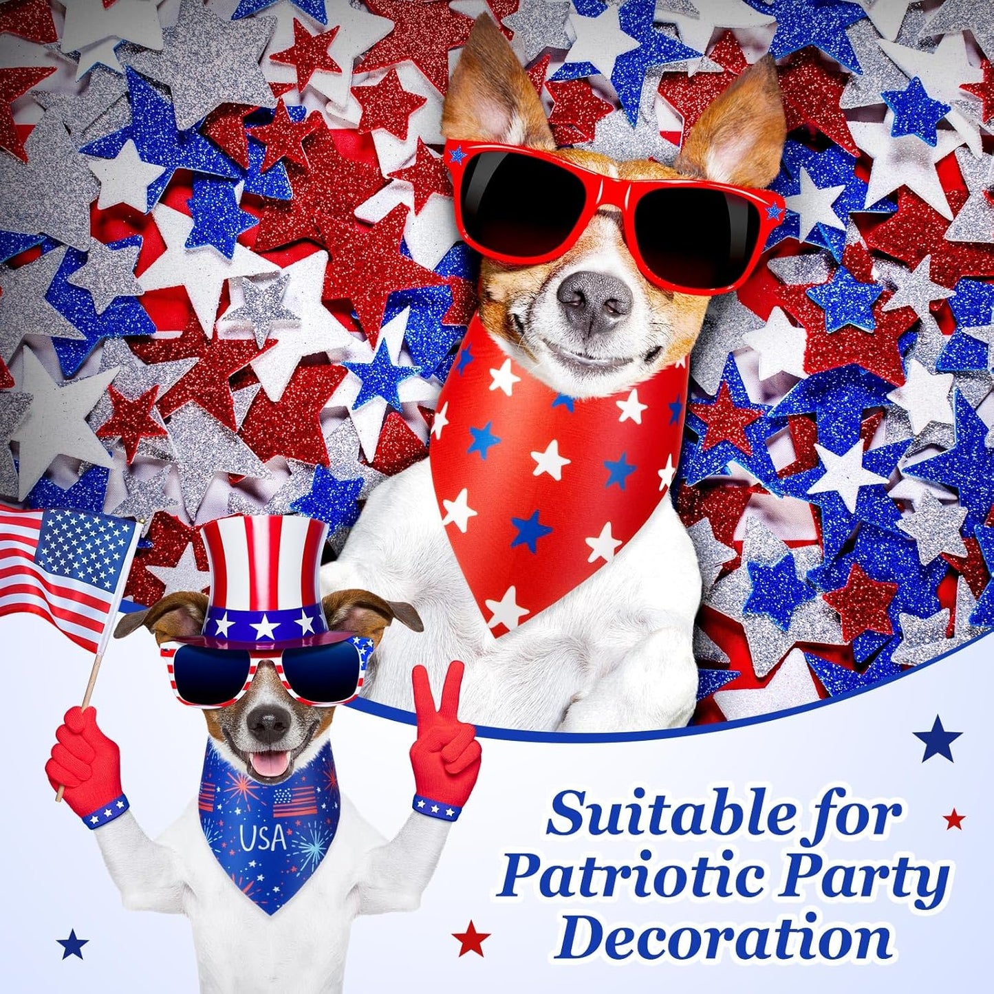 200 Pcs Patriotic Dog Bandanas Bulk Veterans Day Bandanas for Dogs American Flag Star Pattern Triangle Kerchief Bibs Scarf Set for Pet Party Costume Photo Props Accessories Pet Shops