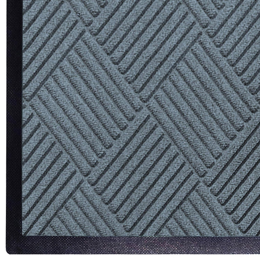 WaterHog Diamond | Commercial-Grade Entrance Mat with Rubber Border – Indoor/Outdoor, Quick Drying, Stain Resistant Door Mat (Bluestone, 3' x 8')