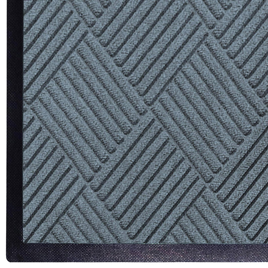 M+A Matting WaterHog Diamond | Commercial-Grade Entrance Mat with Rubber Border – Indoor/Outdoor, Quick Drying, Stain Resistant Door Mat (Bluestone, 3' x 4')