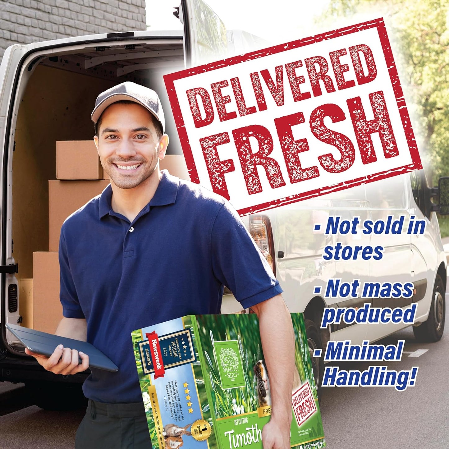 Small Pet Select 1st Cutting Timothy Hay, Animal Food for Guinea Pig, Rabbit, Hamster, Bunny, or Chinchilla, Natural Hay Grown in the USA, 20lb