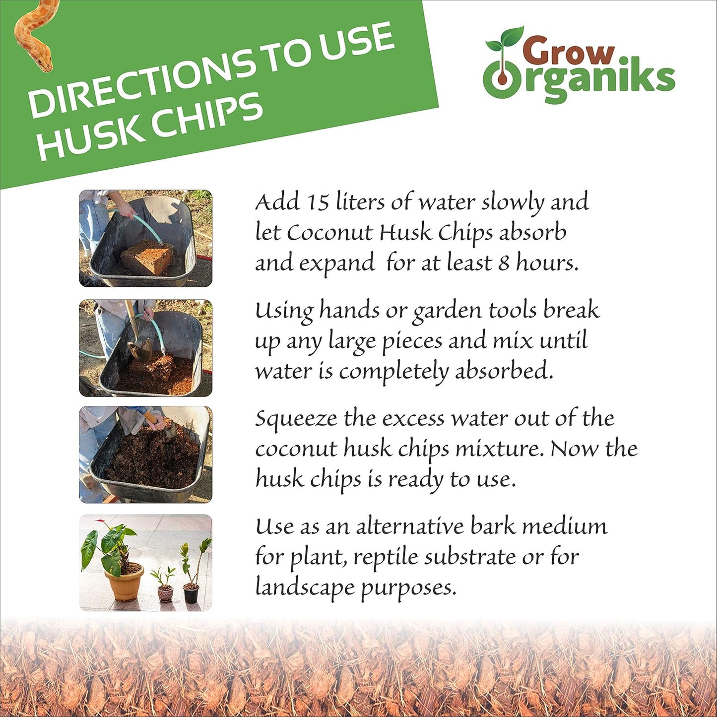 72 Quart Reptile Substrate Coconut Chip Bedding Compressed Organic Coco Husk Block for Snake Habitat, Ball Python Terrarium, Turtle Tanks, Tortoise Enclosure, Potting Soil Mix for Greenhouse